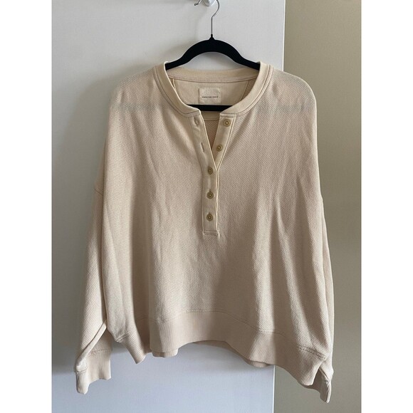 American Eagle Henley Long Sleeve Shirt Women’s Large - Picture 1 of 9